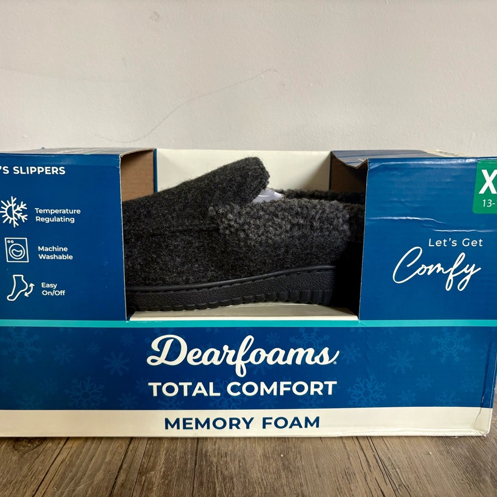 Dearfoams Black Memory Foam Loafers